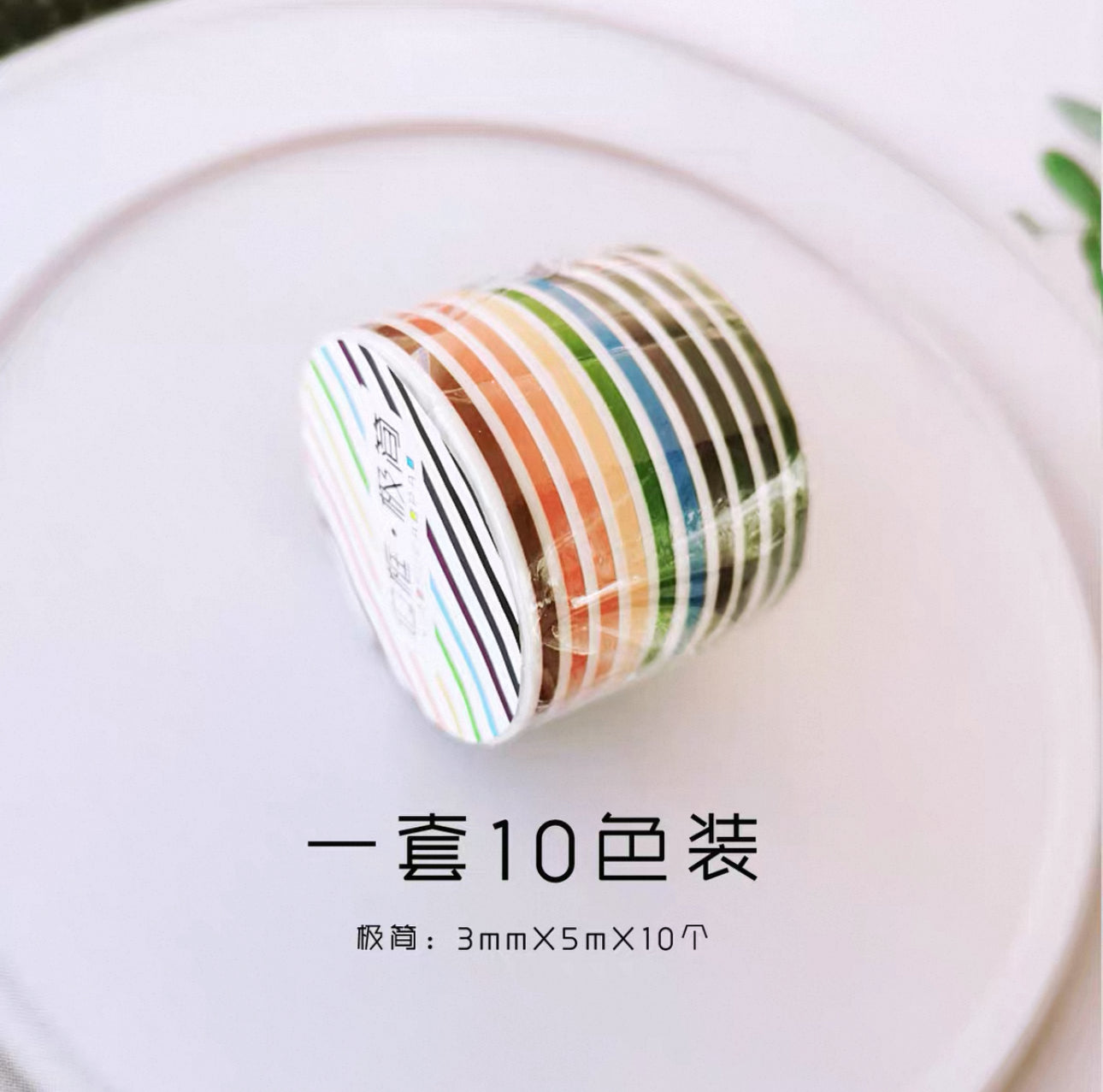 Border Series Washi Tape – 10 Colors Set (6 Styles Available)