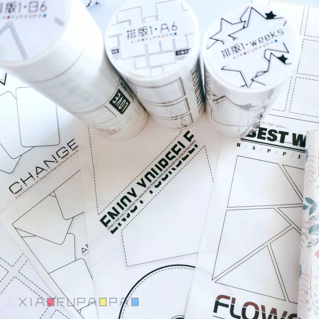Layout Series No.1 – Geometric Frame Stickers (A6 / B6 / Weeks)