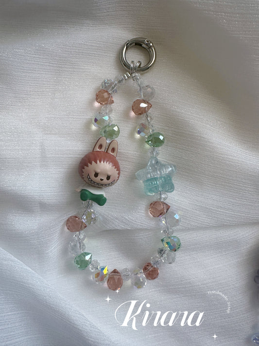 Handmade Beaded Phone Charm – Labubu Edition