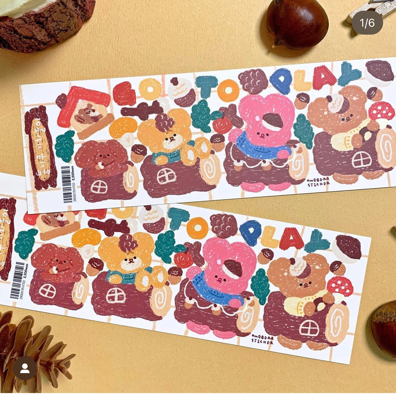 Omebear｜無背卡貼紙合集